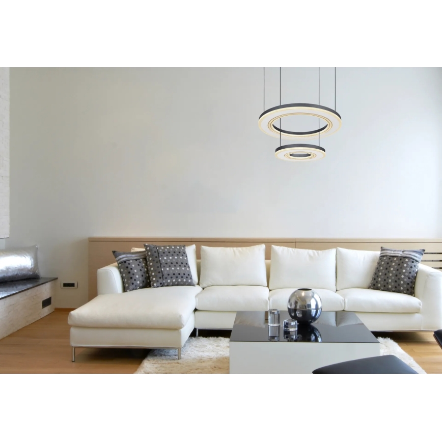 Globo - LED Димируем пендел LED/50W/230V 2700-6000K Ø 50 см черен + дистанционно управление