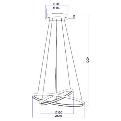 Globo - LED Димируем пендел 2xLED/21W/230V