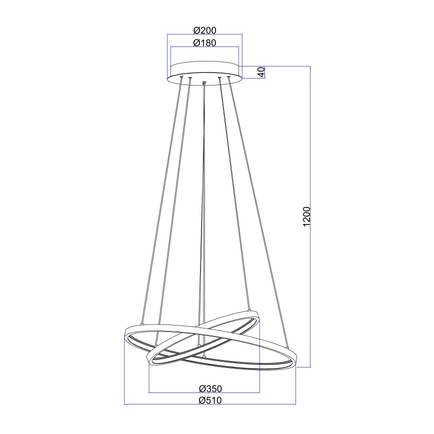 Globo - LED Димируем пендел 2xLED/21W/230V