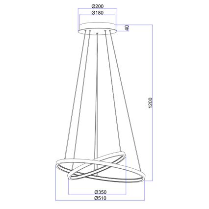 Globo - LED Димируем пендел 2xLED/21W/230V