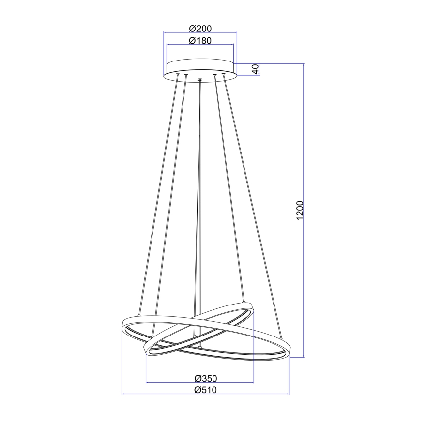 Globo - LED Димируем пендел 2xLED/21W/230V