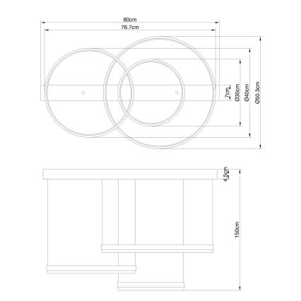 Globo - LED Димируем пендел LED/55W/230V 2700-6500K + дистанционно управление