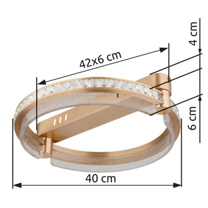 Globo - LED Димируем кристален плафон LED/36W/230V 2700K-6000K + дистанционно управление