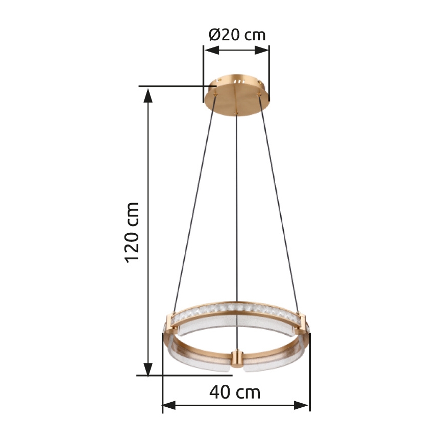 Globo - LED регулируема кристална полилей на кабел LED/36W/230V 2700K-6000K + дистанционно управление