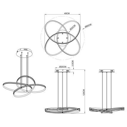 Globo - LED Висящ полилей LED/30W/230V
