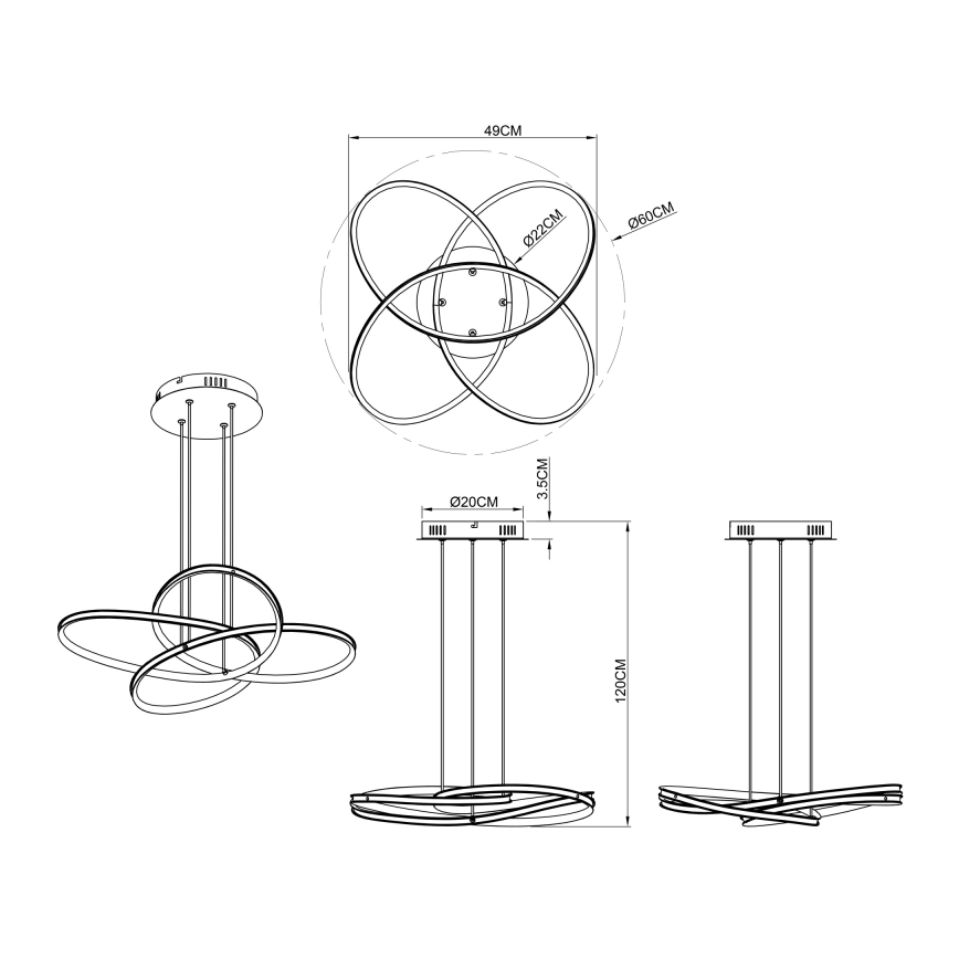 Globo - LED Висящ полилей LED/30W/230V