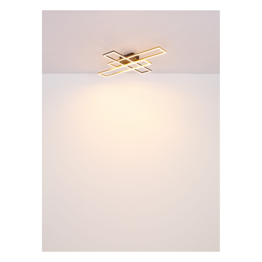 Globo - LED Плафониера LED/30W/230V 3000K 60x80 см черен/златист