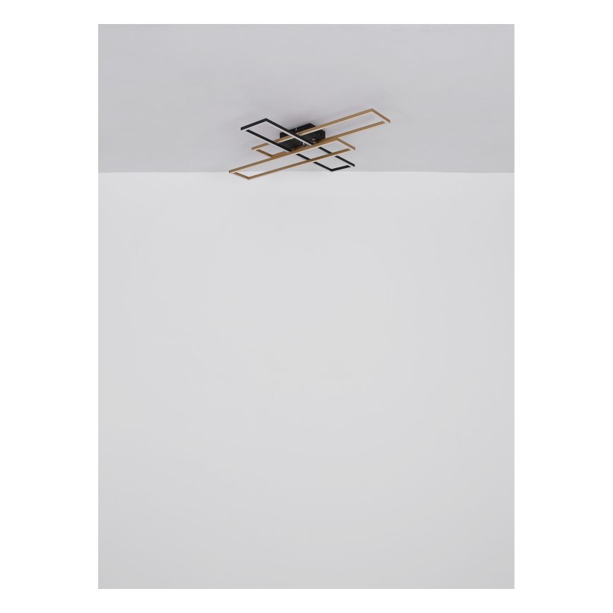 Globo - LED Плафониера LED/30W/230V 3000K 60x80 см черен/златист