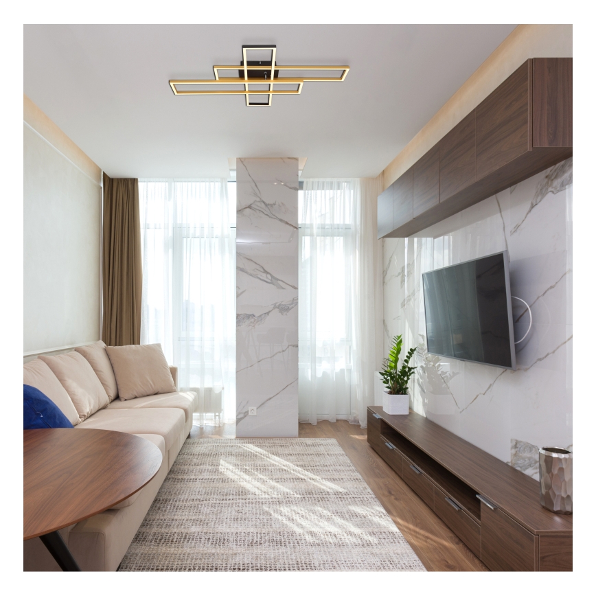Globo - LED Плафониера LED/40W/230V 3000K 60x80 см черен/златист