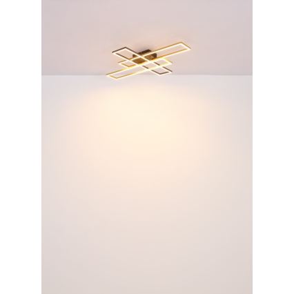 Globo - LED Плафониера LED/40W/230V 3000K 60x80 см черен/златист