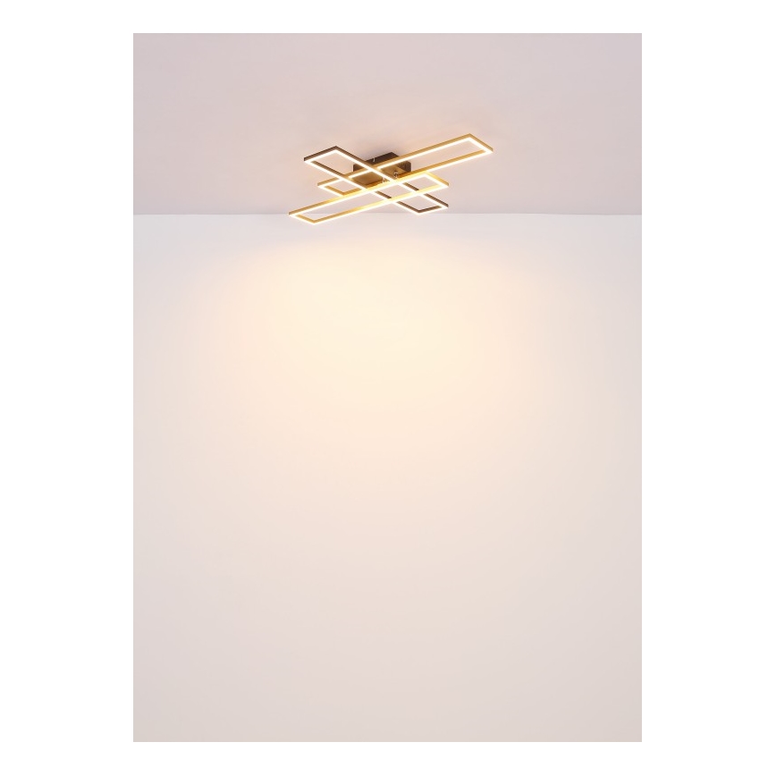 Globo - LED Плафониера LED/40W/230V 3000K 60x80 см черен/златист