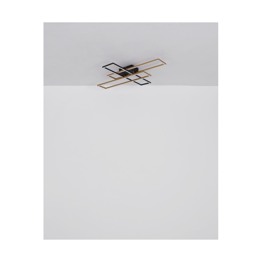 Globo - LED Плафониера LED/40W/230V 3000K 60x80 см черен/златист