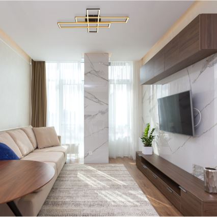 Globo - LED Плафониера LED/40W/230V 3000K 60x80 см черен/златист