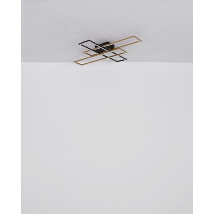 Globo - LED Плафониера LED/40W/230V 3000K 60x80 см черен/златист