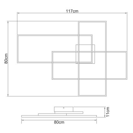 Globo - LED Димируем плафон LED/100W/230V 3000-6000K + дистанционно управление