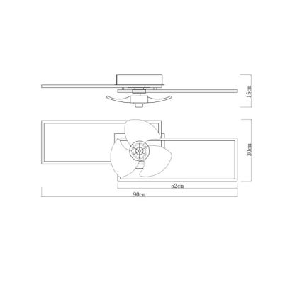 Globo - Димируем LED таванен осветител с вентилатор LED/38W/230V 3000-6500K + дистанционно управление
