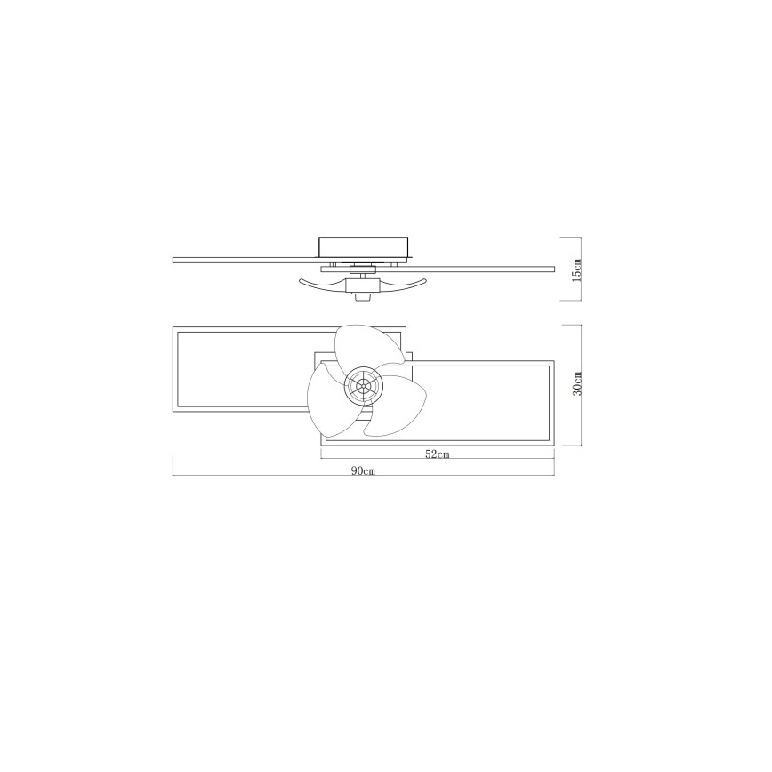 Globo - Димируем LED таванен осветител с вентилатор LED/38W/230V 3000-6500K + дистанционно управление