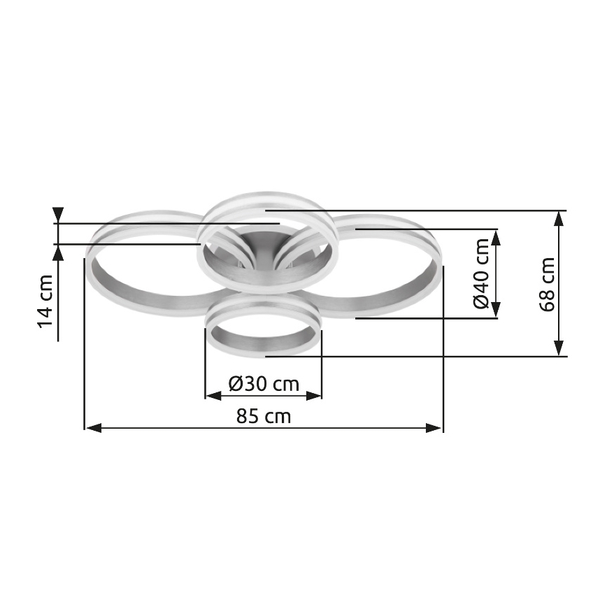 Globo - LED регулируемо таванно осветително тяло LED/90W/230V 2700-6000K 68x85 см + дистанционно управление