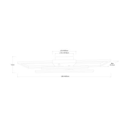 Globo - LED таванно осветително тяло LED/24W/230V 3000K 20x80 cm