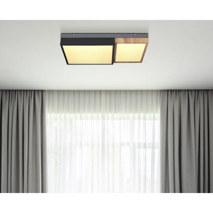 Globo 67286-30 - LED плафон GUNDI LED/30W/230V 35x65 cm кафяво/черно