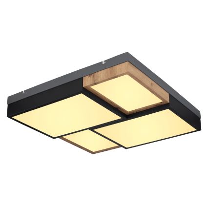 Globo 67286-50 - LED таванен плафон GUNDI LED/50W/230V 60x60 см кафяв/черен