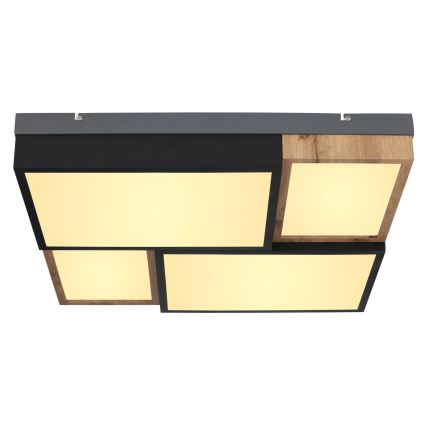 Globo 67286-50 - LED таванен плафон GUNDI LED/50W/230V 60x60 см кафяв/черен