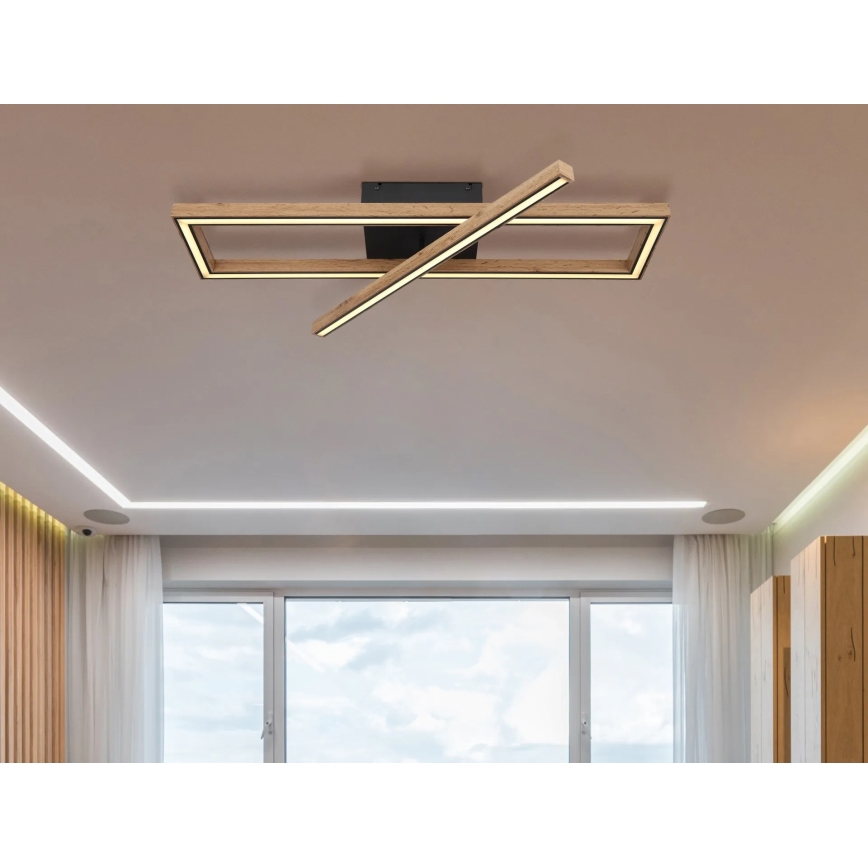 Globo 67287D1 - LED таванно осветително тяло MANDERA, LED 36 W, 230 V, 20 x 80 см, кафяво