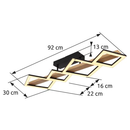 Globo - LED Плафониера LED/35W/230V 3000K кафяв