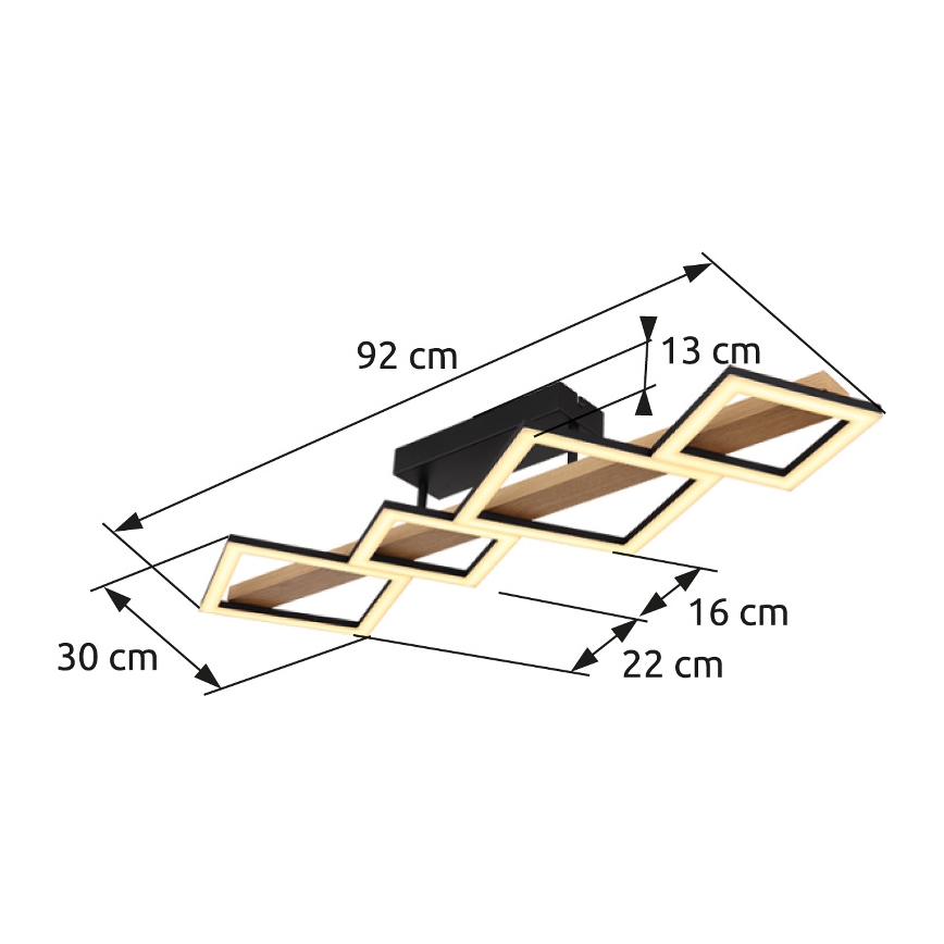 Globo - LED Плафониера LED/35W/230V 3000K кафяв