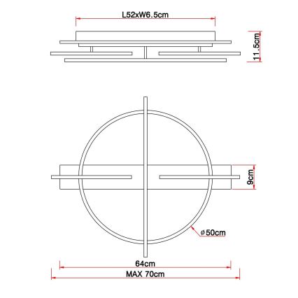 Globo - LED Плафониера LED/44W/230V