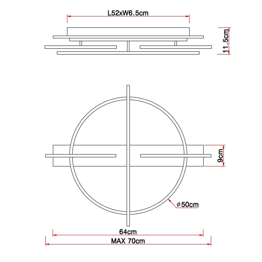 Globo - LED Плафониера LED/44W/230V