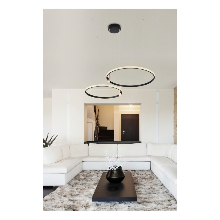 Globo - LED Димируем пендел LED/55W/230V 2700-6000K черен + дистанционно управление