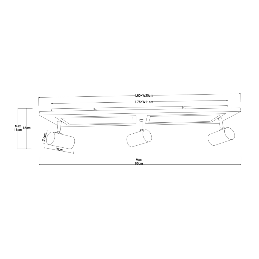 Globo - LED Спот LED/24W/230V + 3xGU10/5W