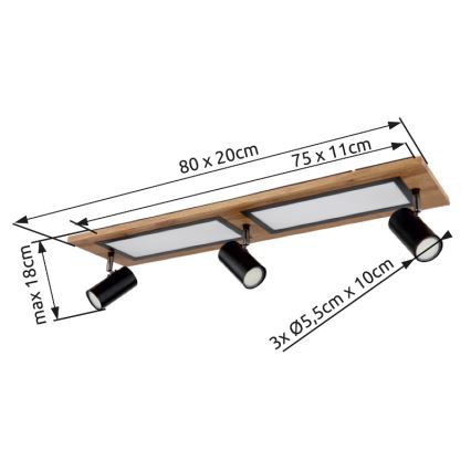 Globo - LED лунино осветително тяло LED/24W/230V + 3xGU10/5W