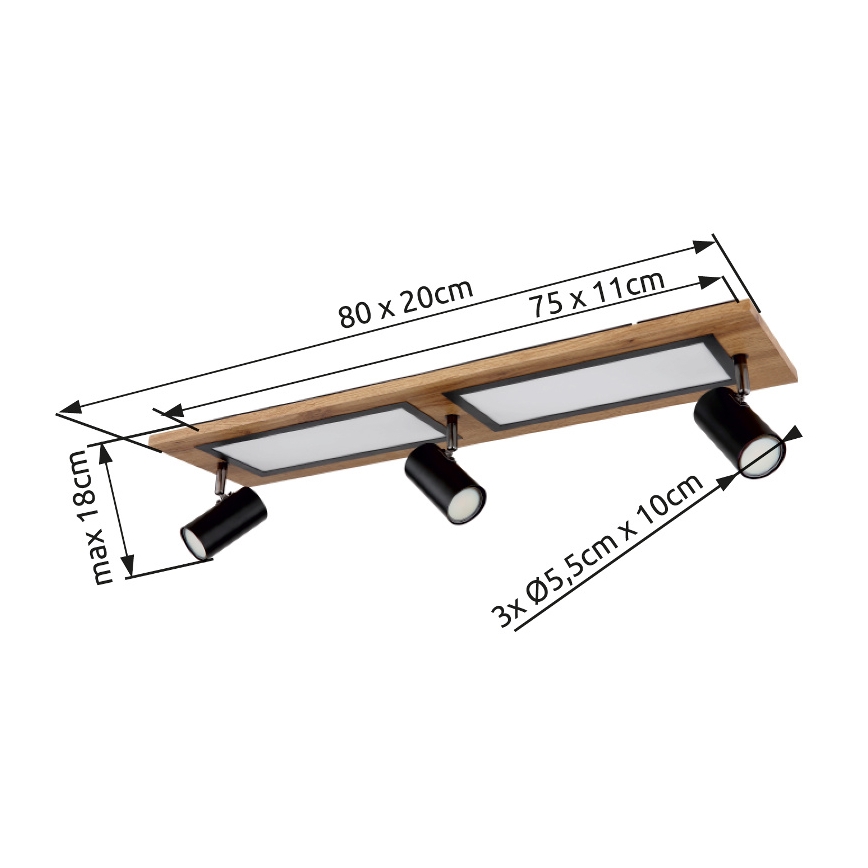 Globo - LED лунино осветително тяло LED/24W/230V + 3xGU10/5W