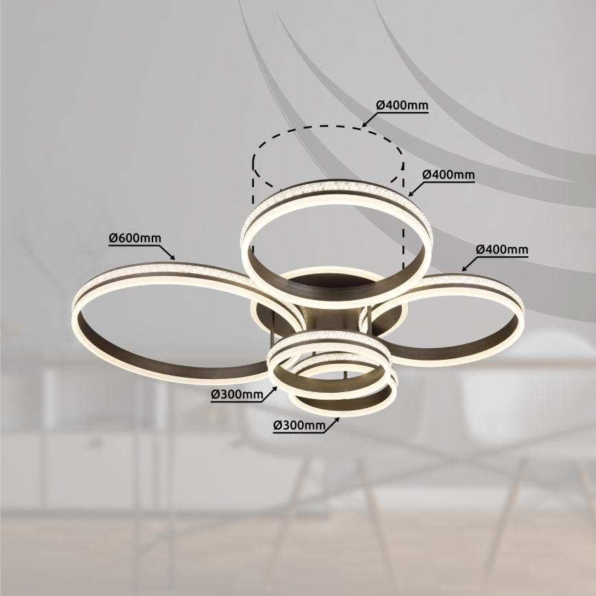 Globo - LED Димируем плафон LED/120W/230V 2700K-6000K + дистанционно управление