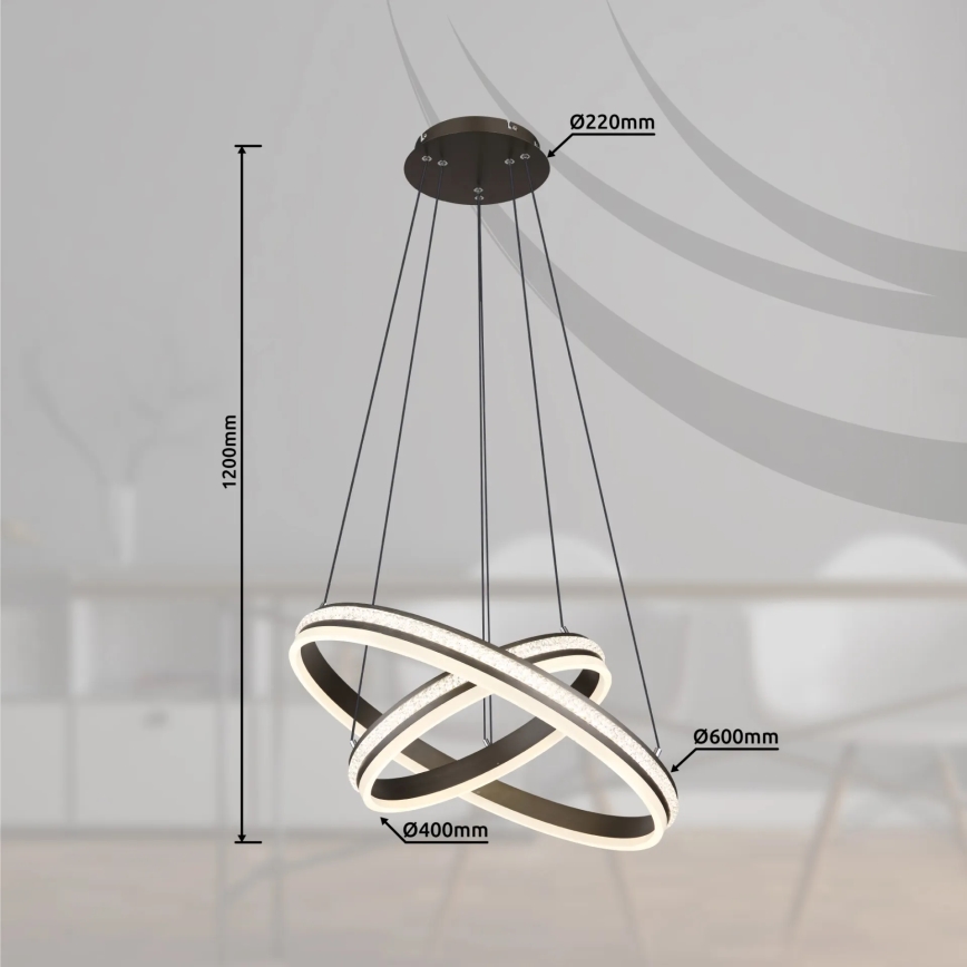 Globo - LED Димируем пендел LED/60W/230V 2700K-6000K + дистанционно управление