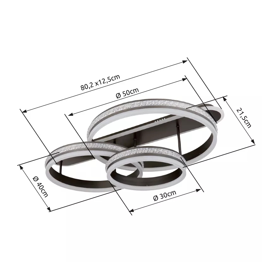 Globo - LED Димируем плафон LED/75W/230V 2700K-6000K + дистанционно управление