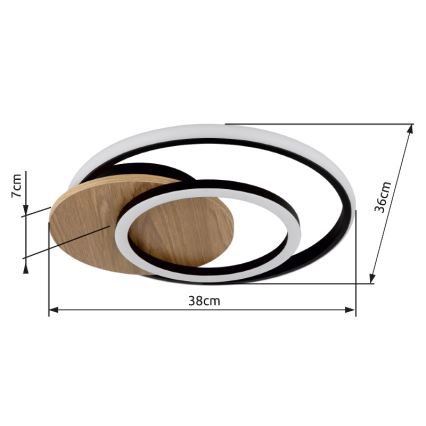 Globo - LED Плафониера LED/24W/230V черен