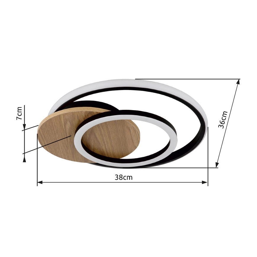 Globo - LED Плафониера LED/24W/230V черен