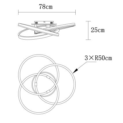 Globo - Димируемо LED таванно осветително тяло LED/75W/230V 2700-6000K диаметър 78 см + дистанционно управление
