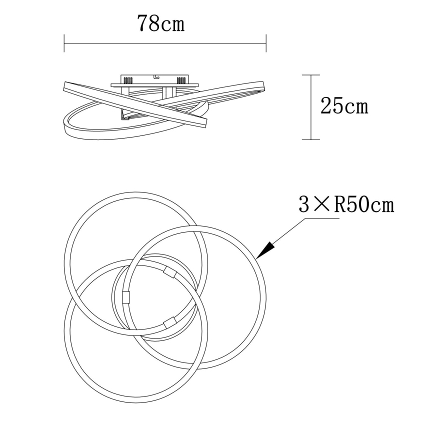 Globo - Димируемо LED таванно осветително тяло LED/75W/230V 2700-6000K диаметър 78 см + дистанционно управление