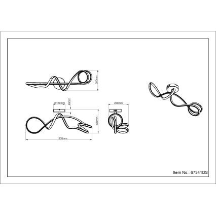 Globo - LED Полилей за повърхностен монтаж LED/30W/230V черен