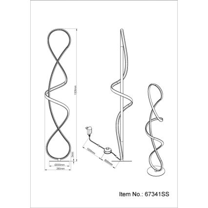 Globo - LED Лампион LED/36W/230V черен