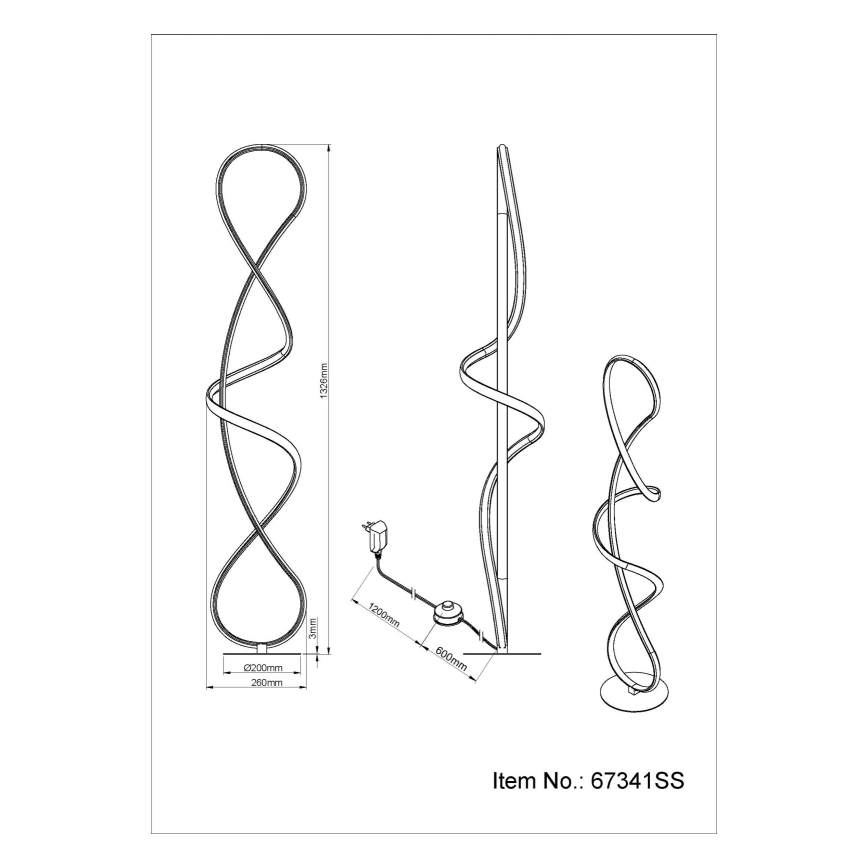 Globo - LED Лампион LED/36W/230V черен