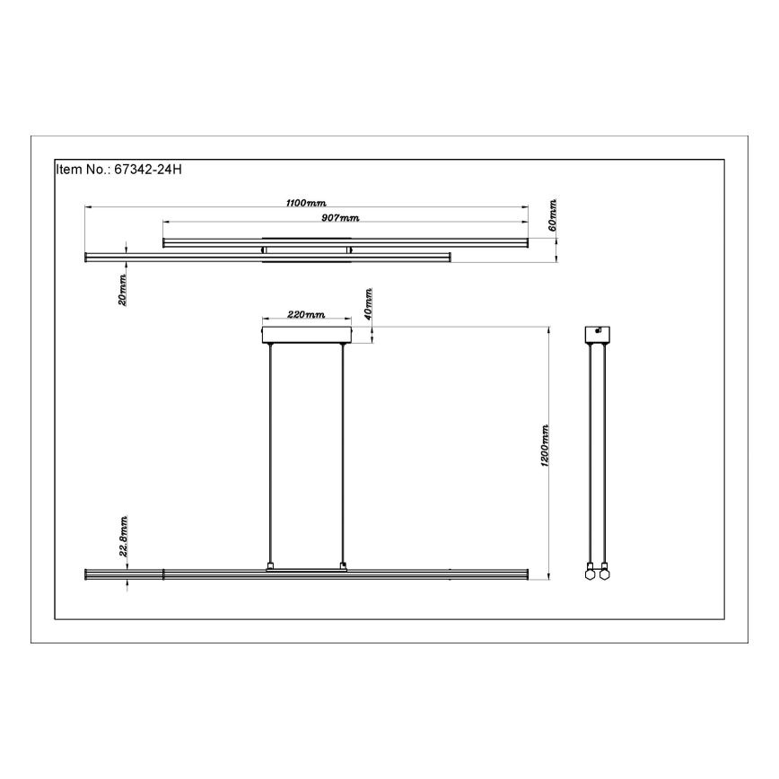 Globo - LED Пендел LED/24W/230V 3000K черен