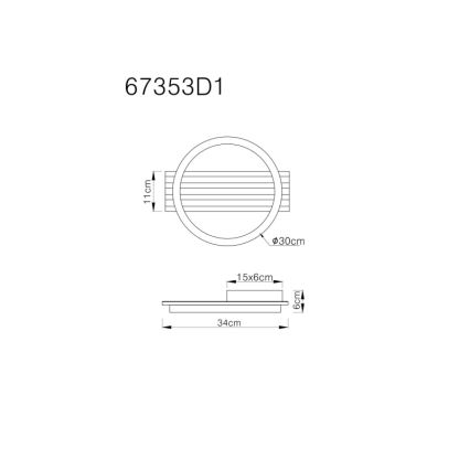 Globo - LED Плафониера LED/12W/230V 3000K 30x34 см