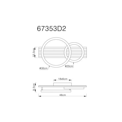 Globo - LED Плафониера LED/18W/230V 3000K 30x48 см