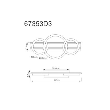 Globo - LED Плафониера LED/24W/230V 3000K 30x62 см