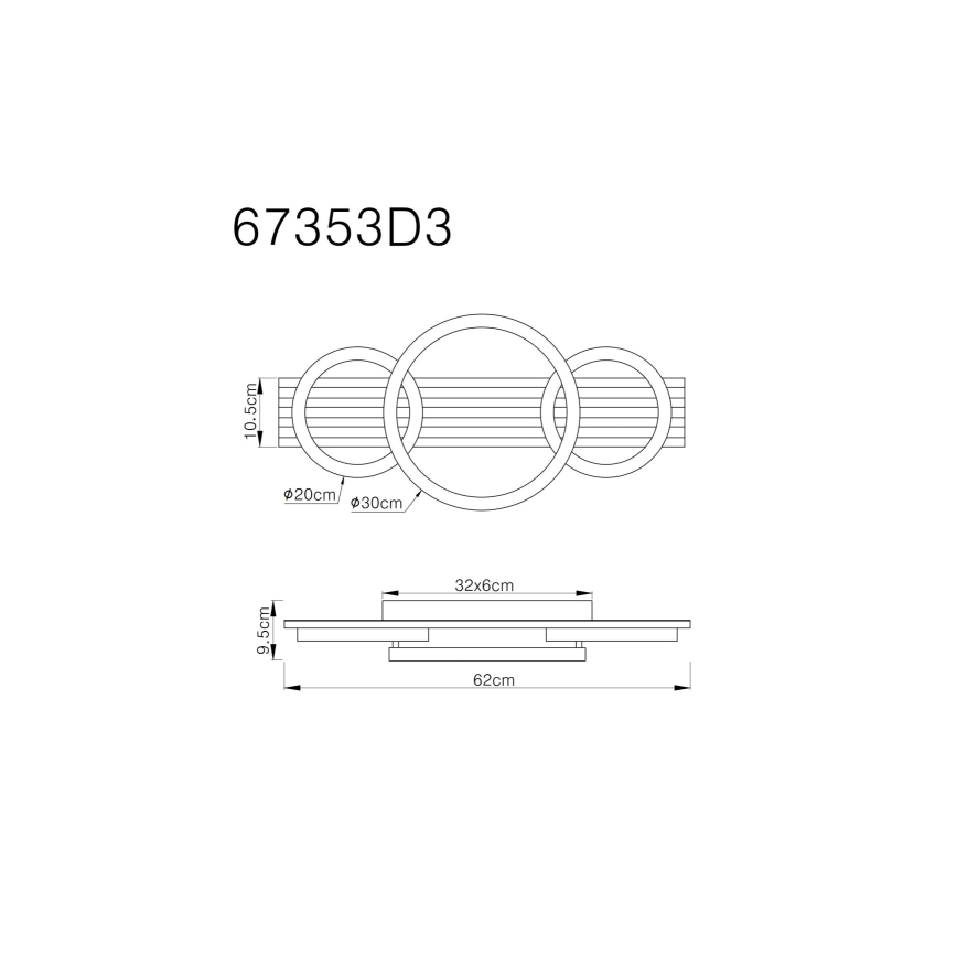 Globo - LED Плафониера LED/24W/230V 3000K 30x62 см